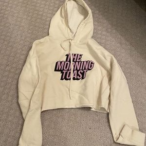 The Morning Toast Cream Cropped Hoodie